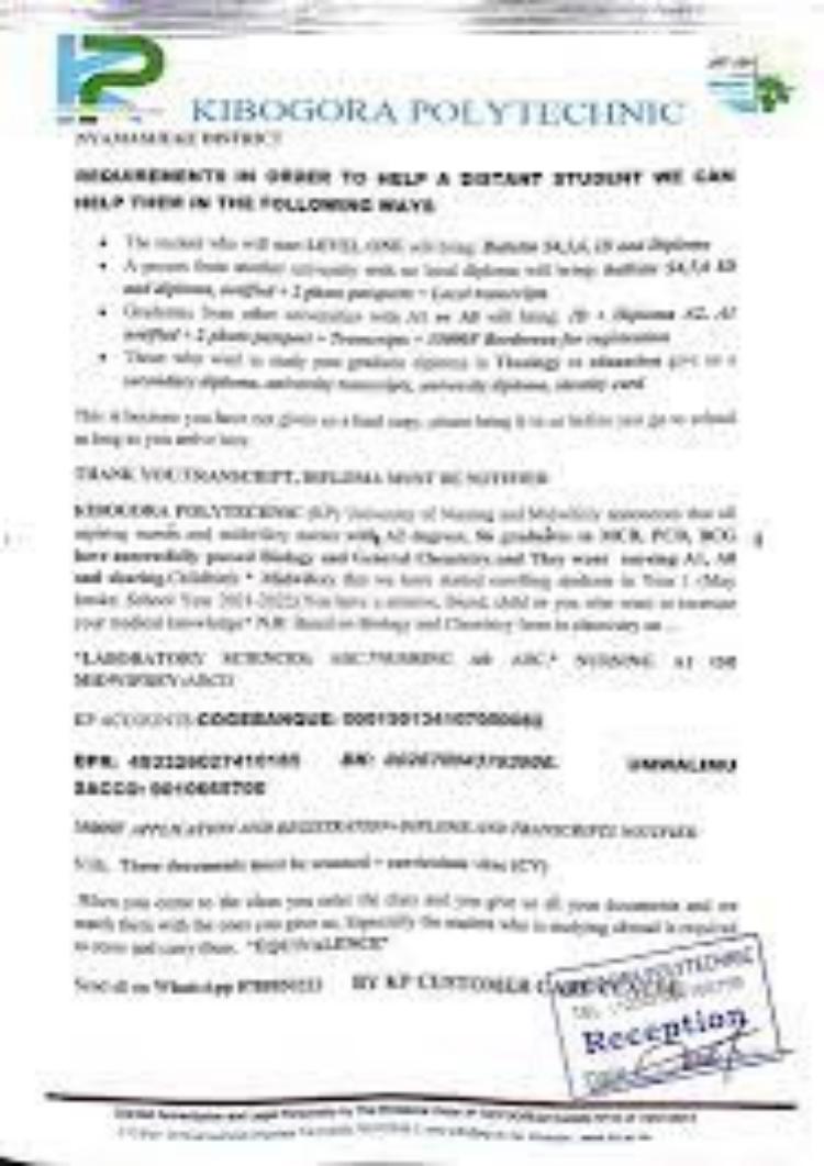 buy degree from the Kibogora Polytechnic university