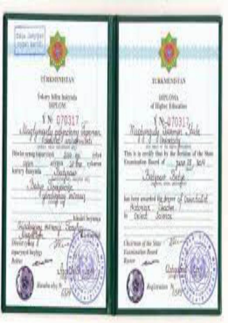 Buy Degree From the State Energy Institute of Turkmenistan