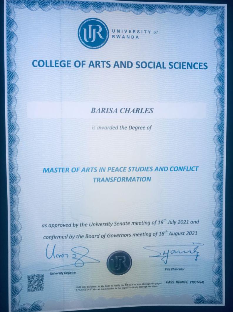 buydegree from the University of Rwanda