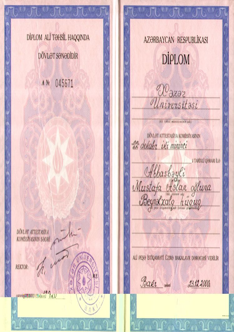 Buy college degree from the Baki Dövlet Universiteti