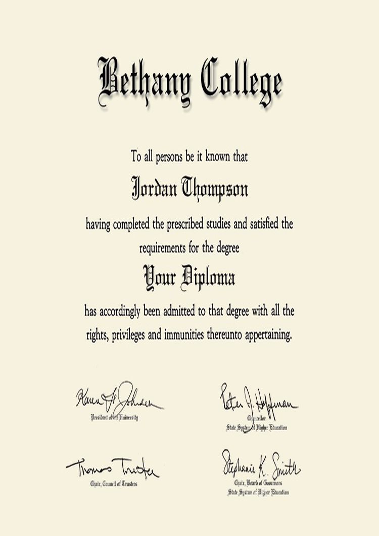 Buy college degree from the Bethany College