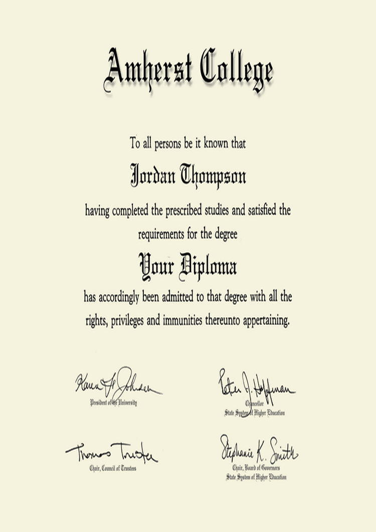 Buy college degree from The Amherst College