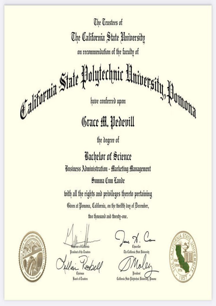 Buy college degree from The California State Polytechnic University, Pomona