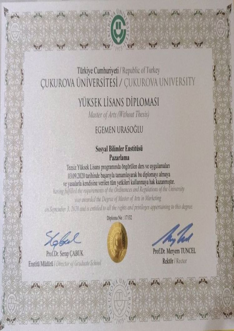 Buy college degree from the Çukurova Üniversitesi