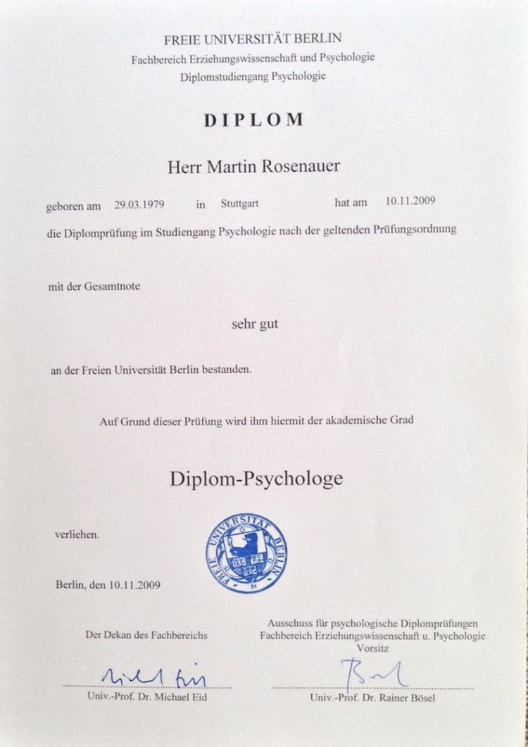 Buy college degree from the Freie Universität Berlin