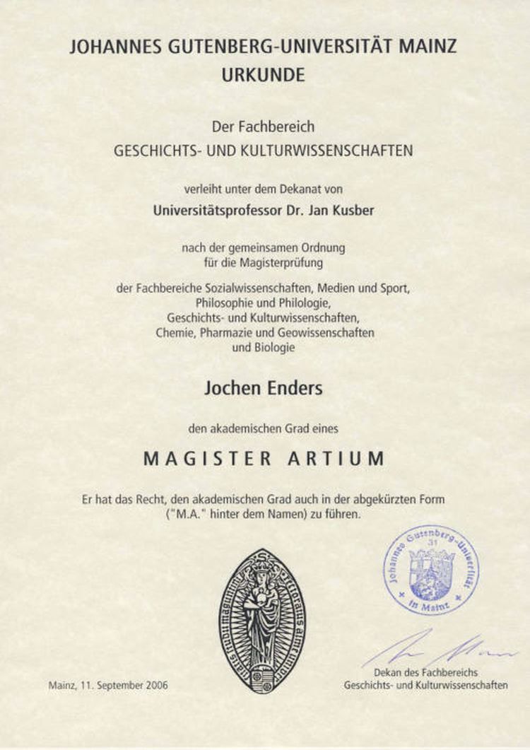 Buy college degree from the Johannes Gutenberg-Universität Mainz