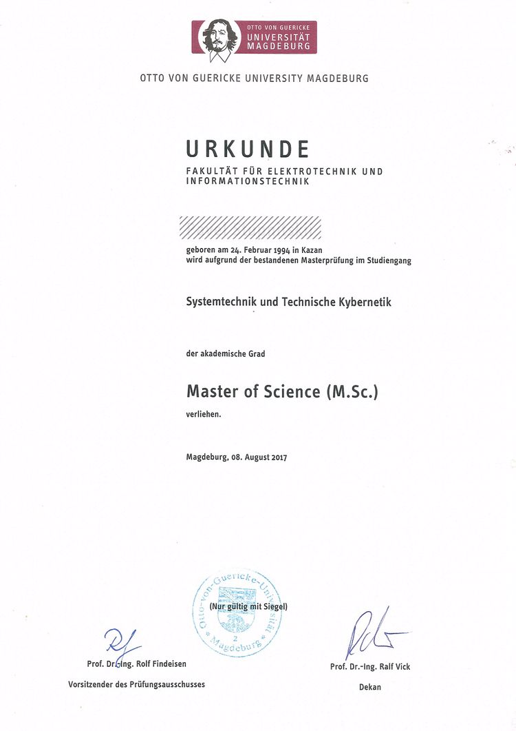 Buy college degree from the Otto-von-Guericke-Universität Magdeburg