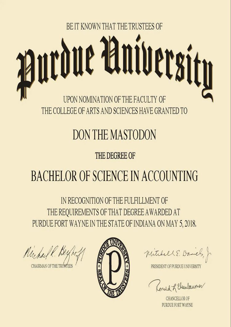 Buy college degree from The Purdue University