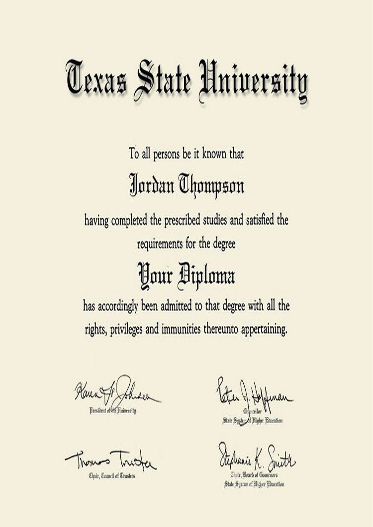 Buy college degree from The Texas State University