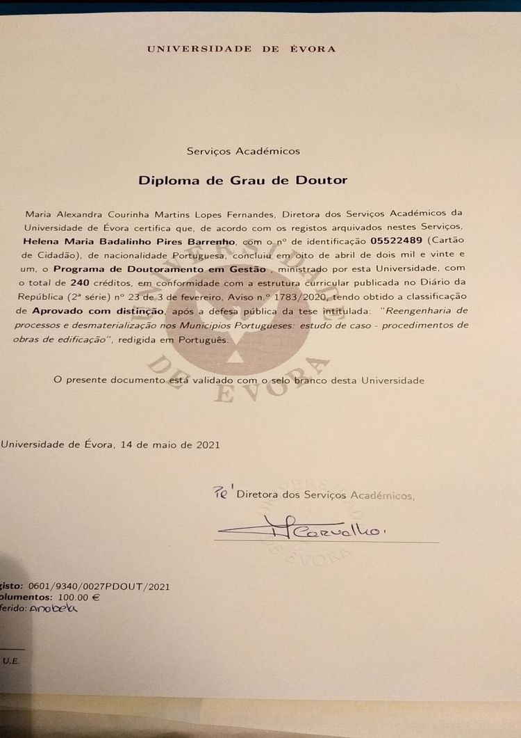 Buy college degree from the Universidade de Évora
