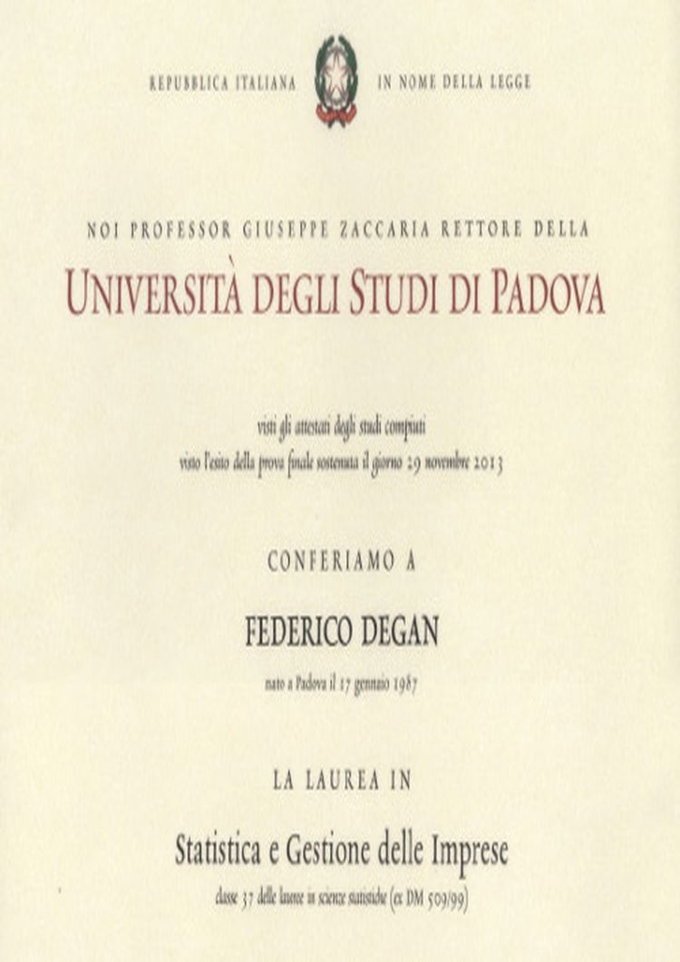 Buy college degree from the Università degli Studi di Padova