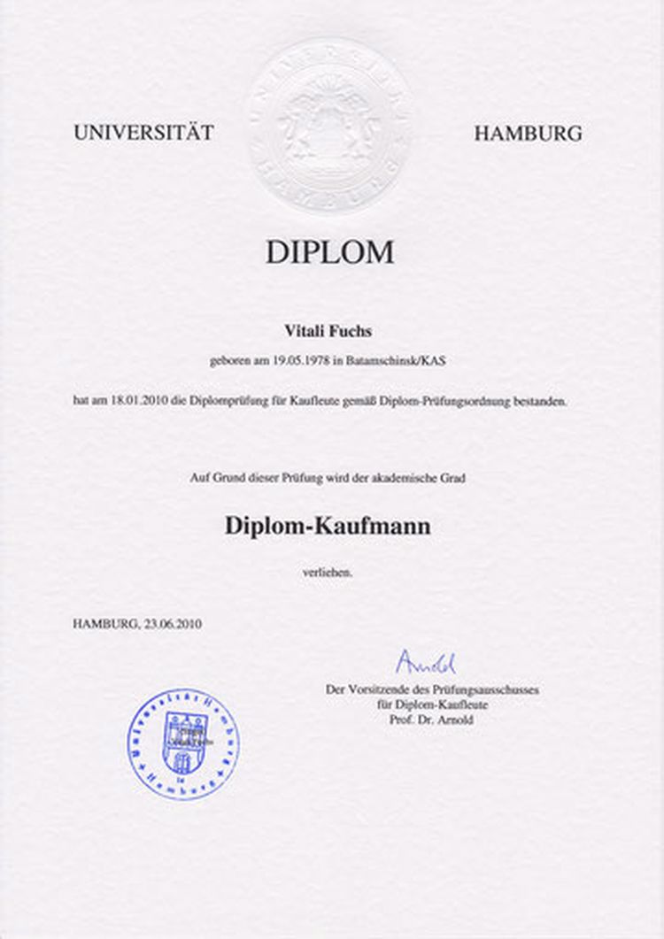 Buy college degree from the Universität Hamburg