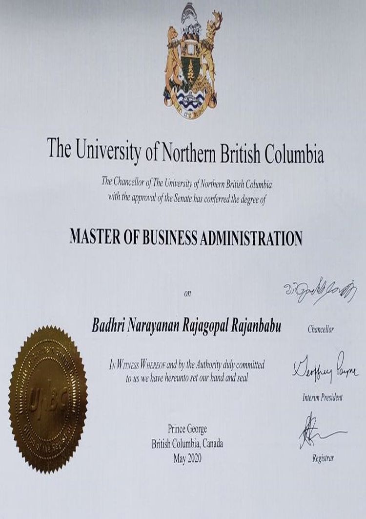 Buy college degree from The University of Northern British Columbia