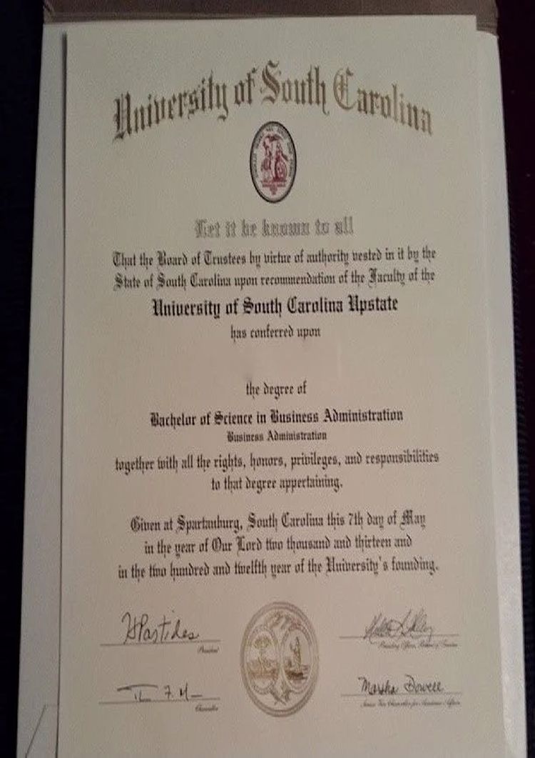 Buy college degree from The University of South Carolina