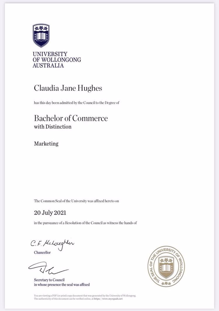 Buy college degree from University of Wollongong