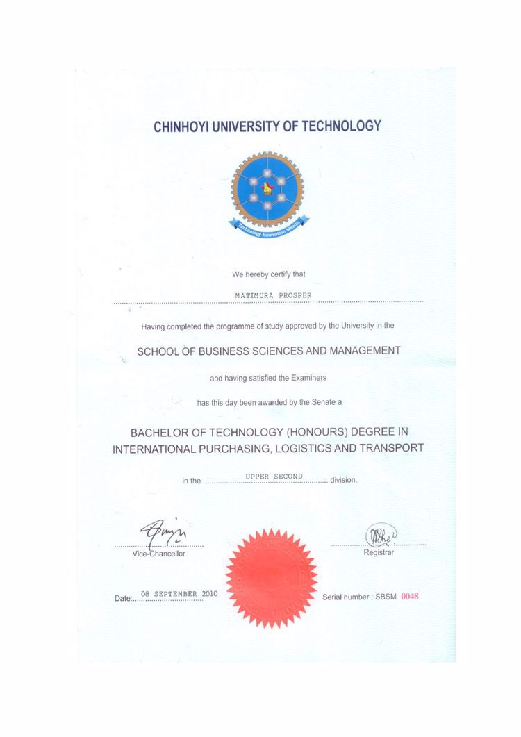 Buy college degree from the Chinhoyi University of Technology