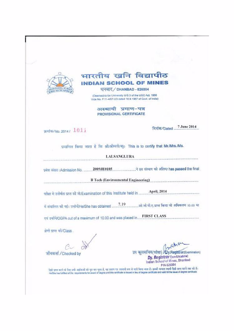 Buy college degree from The Indian School of Mines
