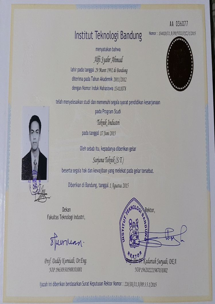 Buy college degree from the Institut Teknologi Bandung