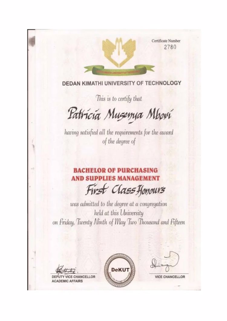 Buy college degree from The Dedan Kimathi University of Technology