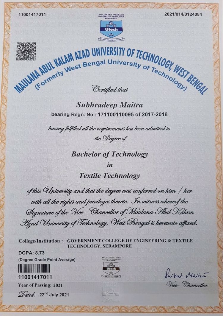 Buy college degree from The Maulana Abul Kalam Azad University of Technology, West Bengal