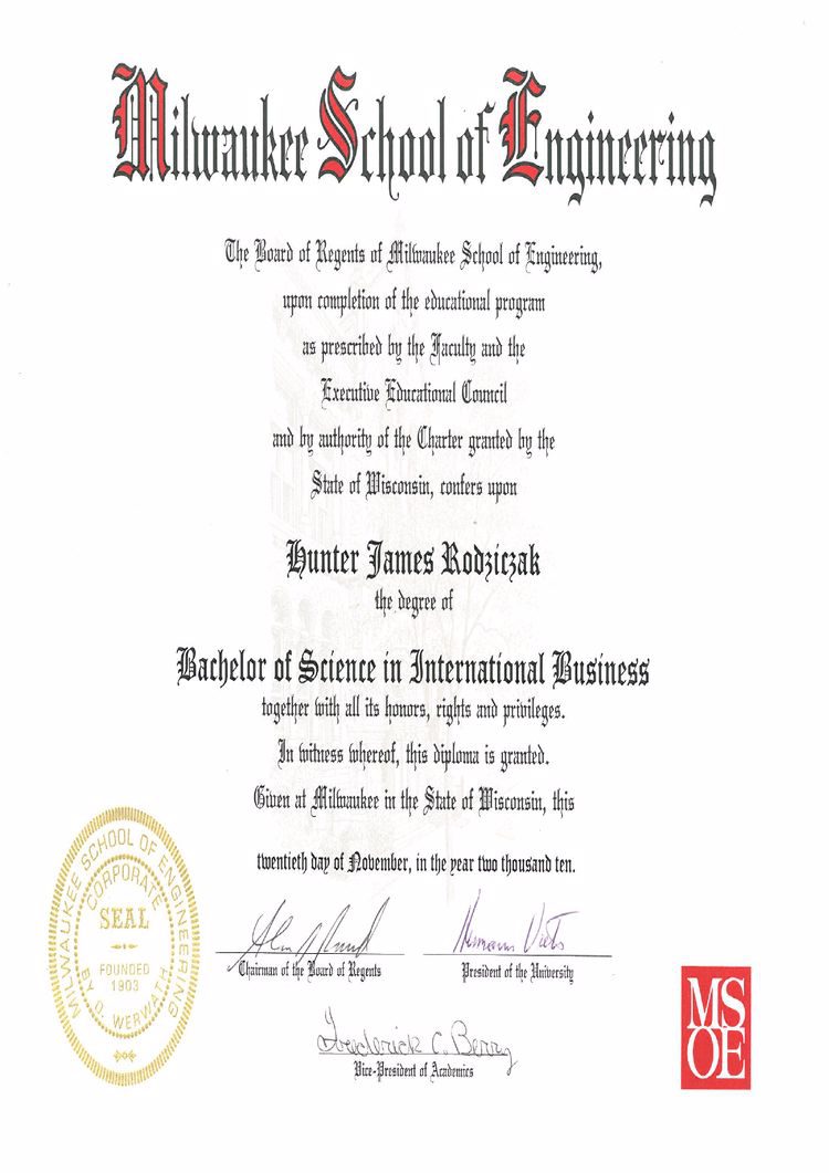 Buy college degree from the Milwaukee School of Engineering