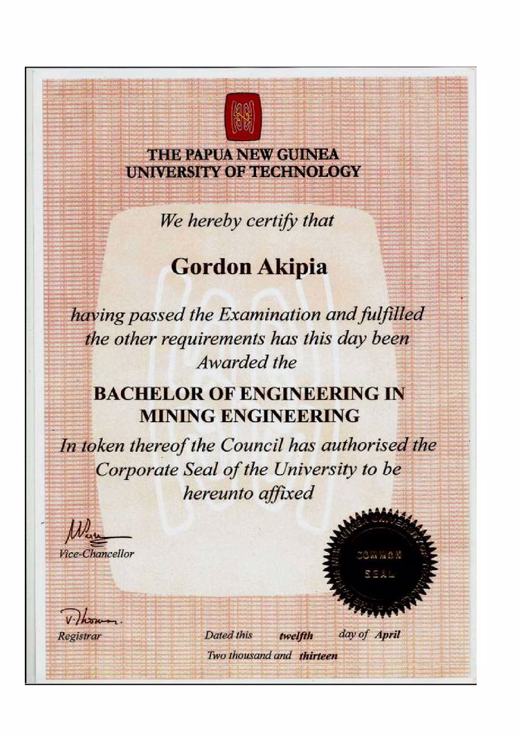 Buy college degree from the Papua New Guinea University of Technology