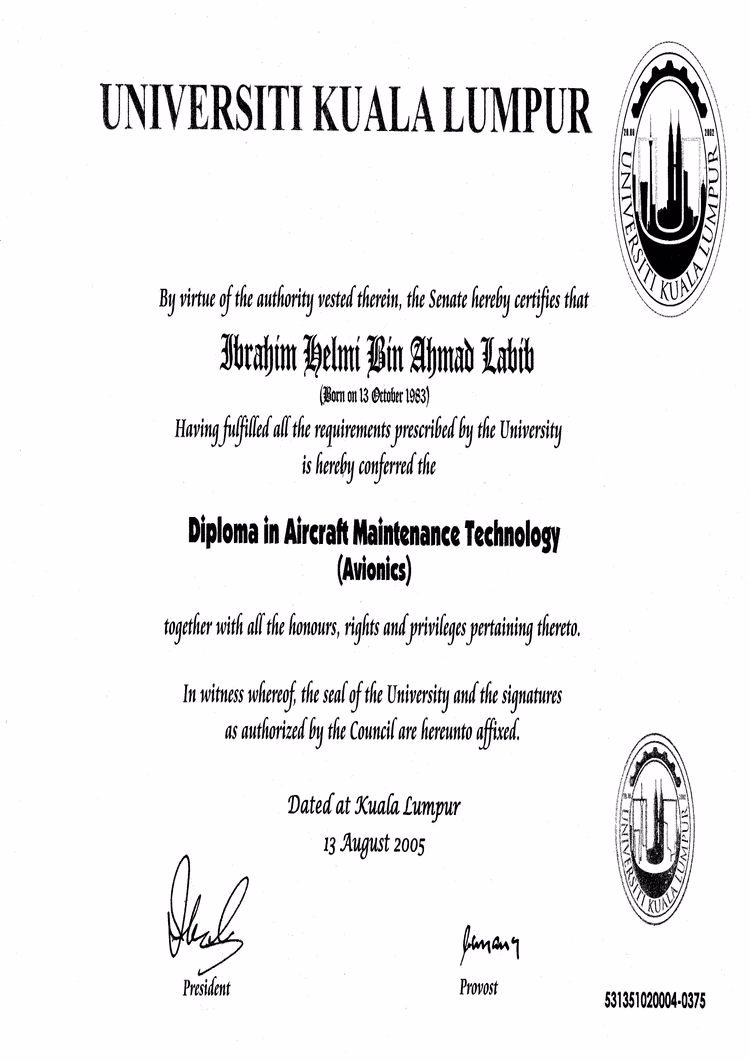 Buy college degree from The Universiti Kuala Lumpur
