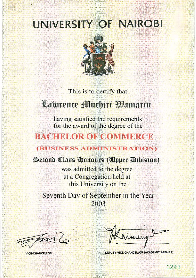 Buy college degree from The University of Nairobi